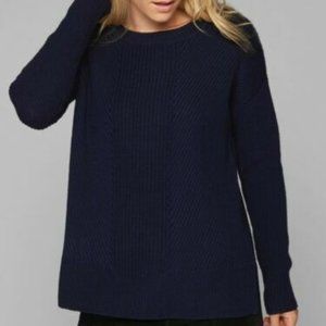 Athleta ribbed merino wool blend tunic sweater navy size small